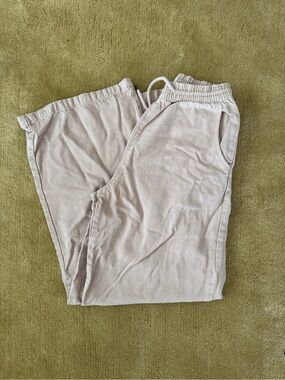 Zara Drawstring Waist Joggers in Soft Taupe
